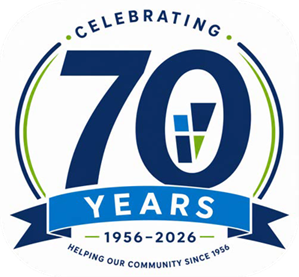 Celebrating 70 years: 1956-2026. Helping our community since 1956.