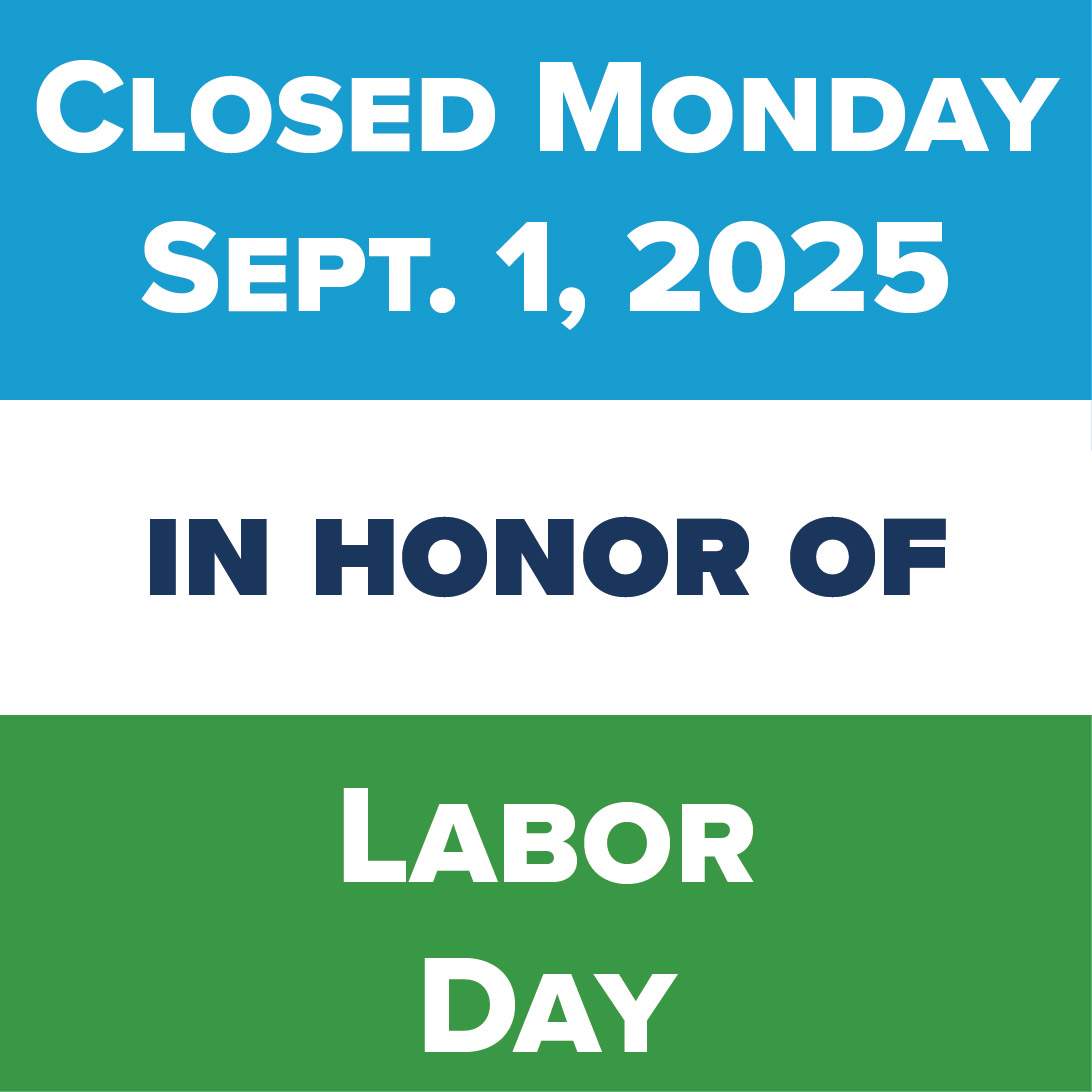 Both ARC Branches will be closed on 9/1/25 in observance of Labor Day